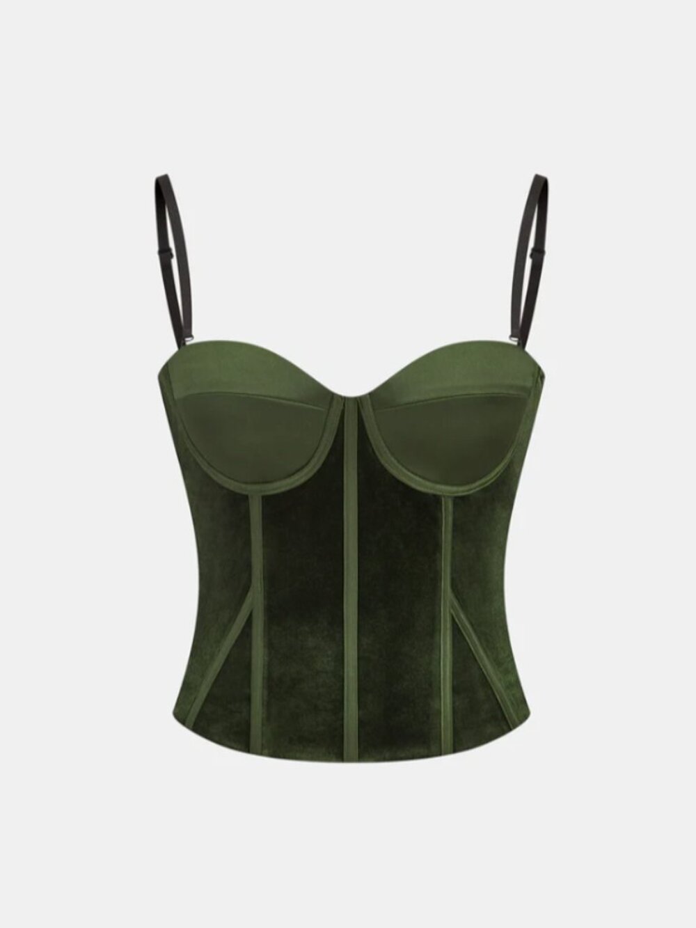 Commense Velvet & Satin Panel Corset Top - Size M